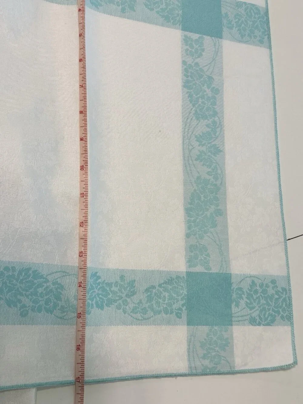9 Vintage Table Linen Damask Napkin Blue White Cottage Core 40s Jacquard 17”